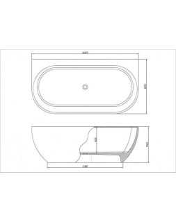 Ванна из искусственного камня Фэма Стиль Гармония 167x86 см